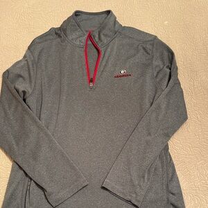Champion Gray and Red Quarter-Zip Pullover